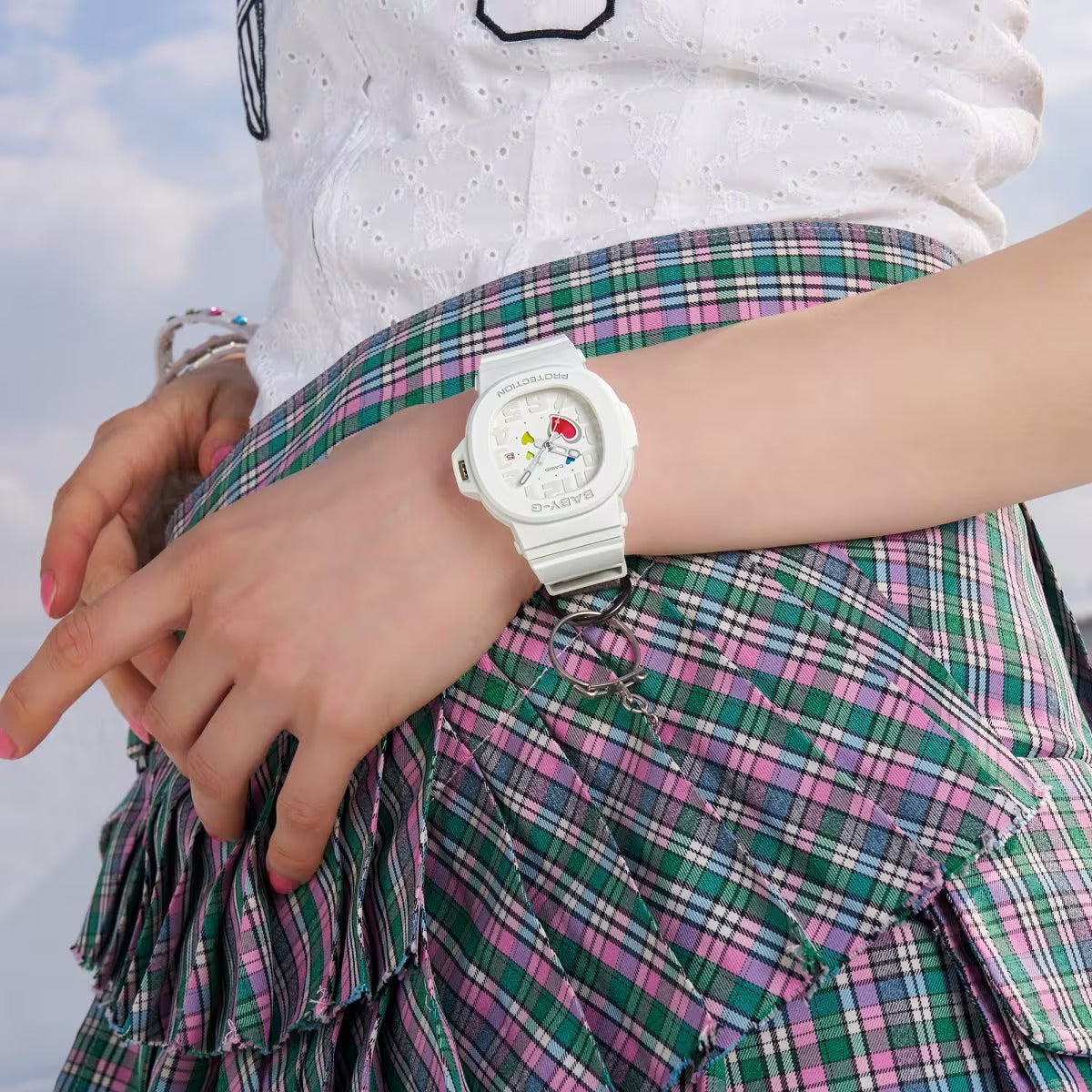 Casio Baby-G BGA-10-7A Women's White Analog Watch, 42mm, 100M Water Resistant