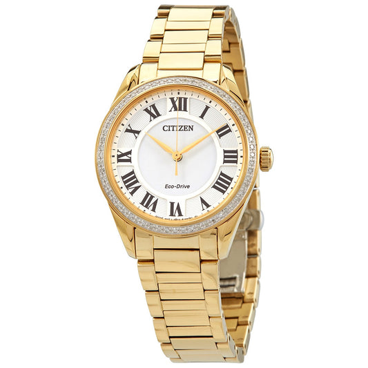 Citizen Arezzo Diamond White Dial Ladies Watch