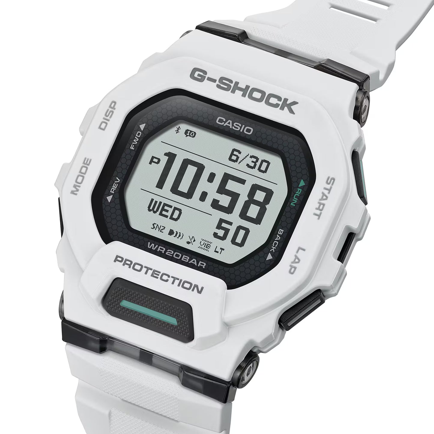 Casio G-Shock G-Squad Move Digital White Resin Strap Fitness Watch 48.4mm - GBD200-7