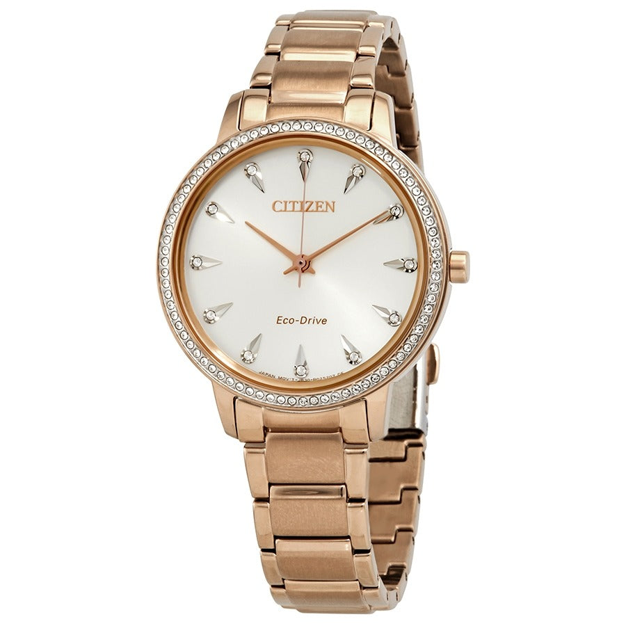 Citizen Silhouette Crystal Silver Dial Ladies Watch