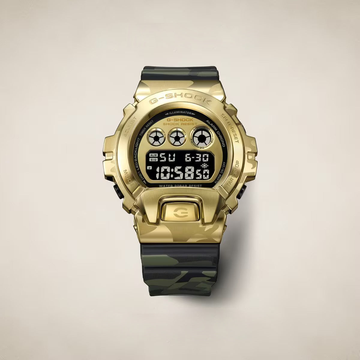 CASIO G-SHOCK GM-6900CMG-3 CAMO AND GOLD Camouflage Digital Men Wrist Watch