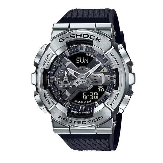 Men's Casio G-Shock Analog-Digital Stainless Steel Bezel Watch GM110-1A