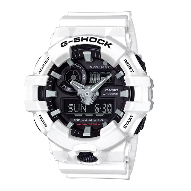 G-Shock Men's Analog-Digital White Resin Strap Watch 54mm GA700-7A
