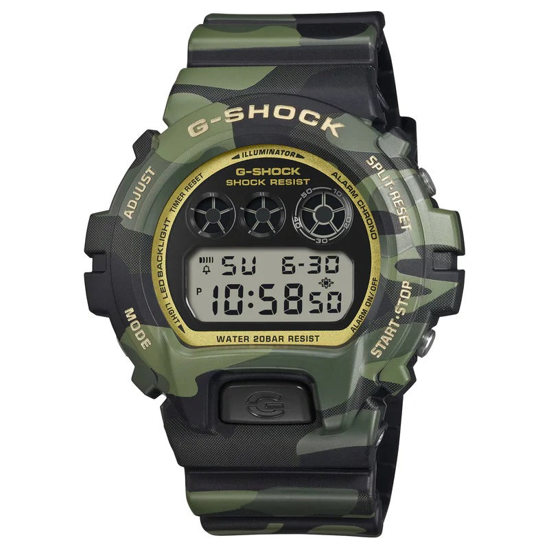 G-Shock DW6900 Bold Camo Ana-Digi Green Gold (DW6900CMG-3)