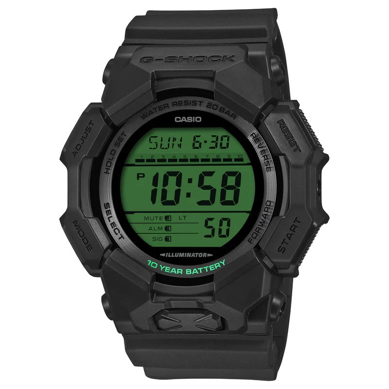 Casio G-Shock Digital Elector Green Black Resin Strap Watch - GD010BEG-1