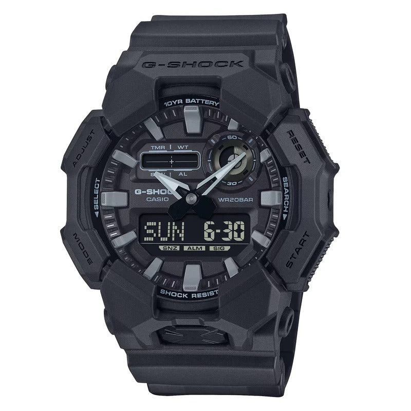 Casio Men's Watch - G-Shock Chrono Black Analog-Digital Dial Resin Strap | GA010-1A1