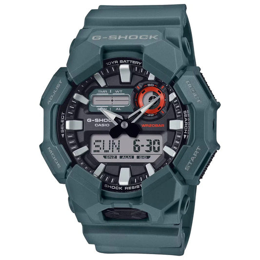 Men's Casio G-Shock Analog Digital Green Resin Strap Watch with Black Dial (Model: GA010-2A)