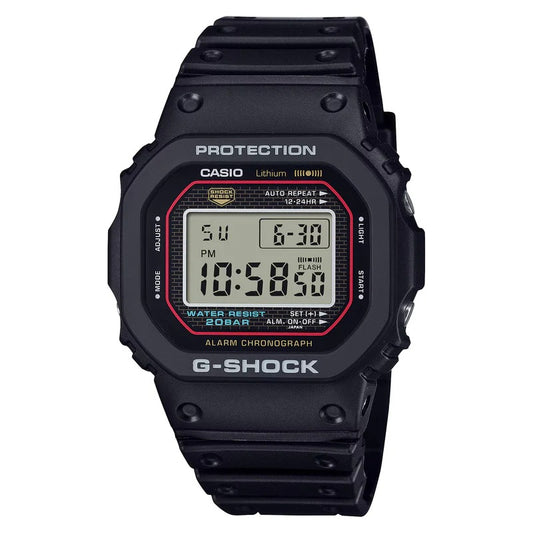 Casio G-Shock Digital 5000 Series Black Resin Watch 42.3mm - DW5000R-1A