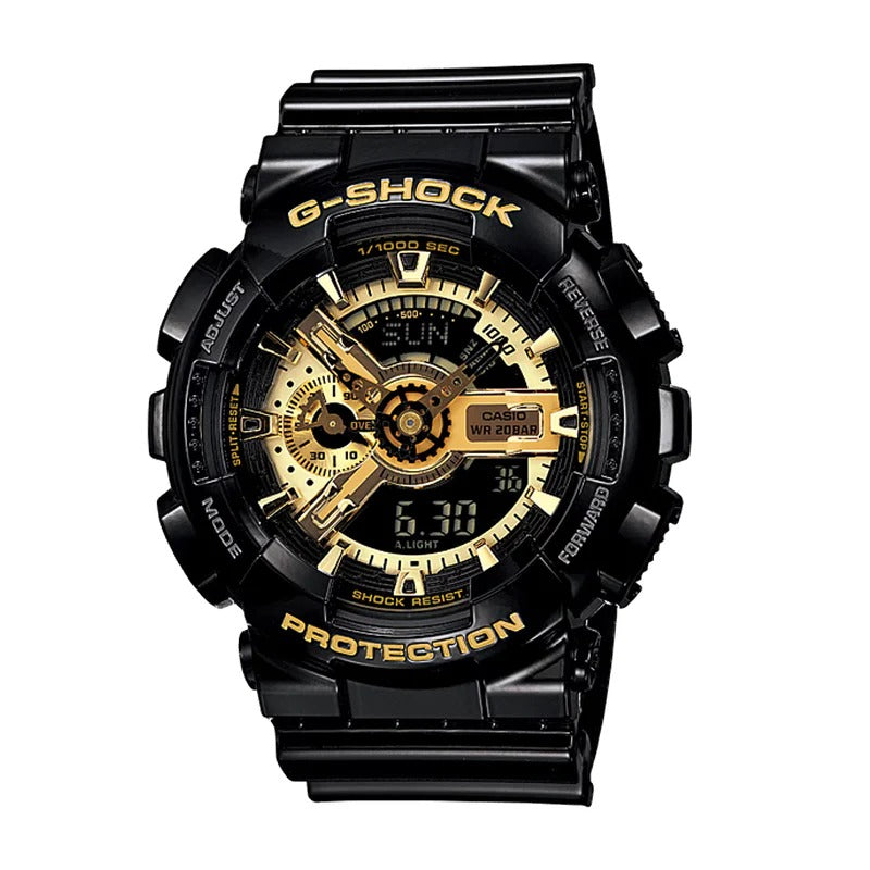 Casio Men's Alarm Watch - G-Shock Dive Resin Strap Ana-Digi Black Dial | GA110MB-1A
