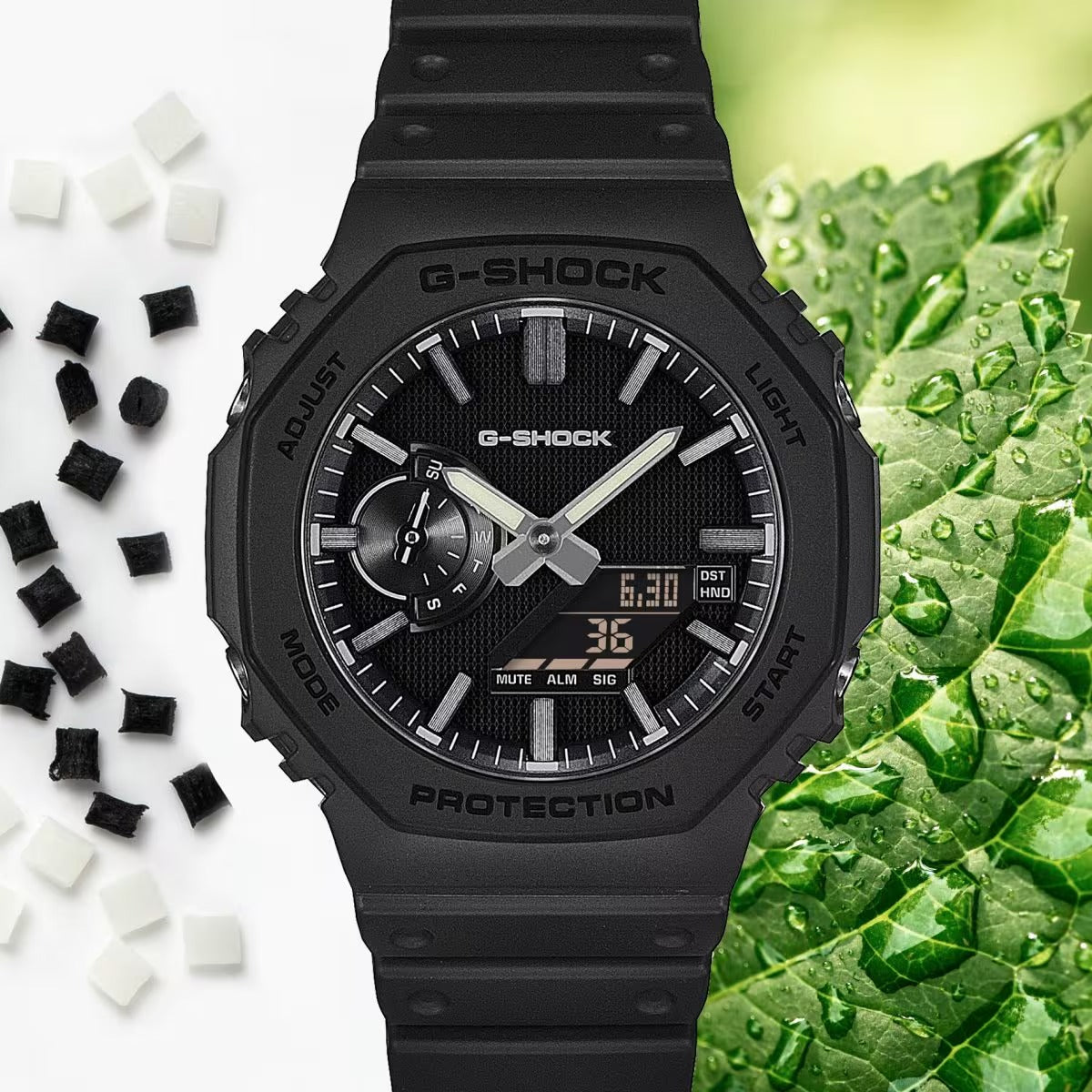 G-Shock GA2100LXB1A9 Luxe Black Series Octagonal Resin Ana-Digi