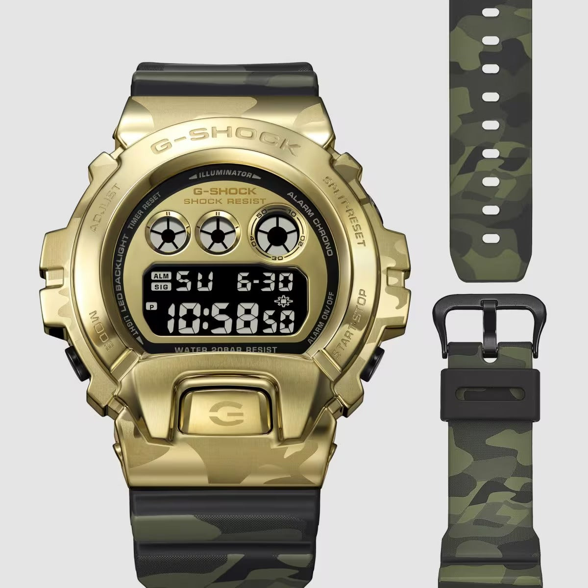CASIO G-SHOCK GM-6900CMG-3 CAMO AND GOLD Camouflage Digital Men Wrist Watch