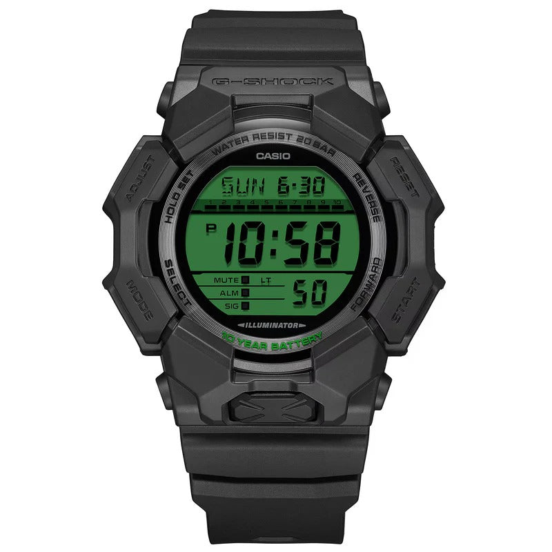 Casio G-Shock Digital Elector Green Black Resin Strap Watch - GD010BEG-1