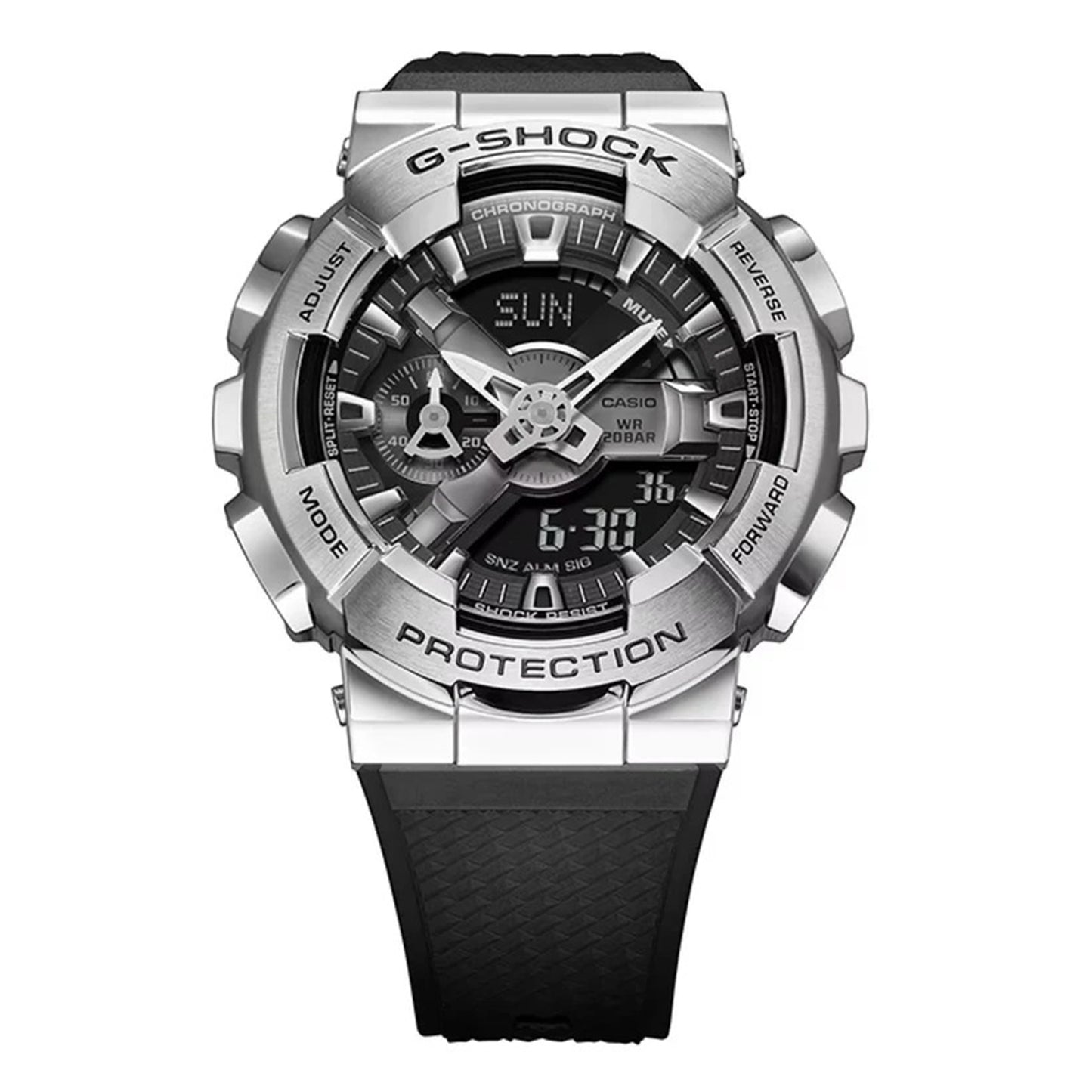 Men's Casio G-Shock Analog-Digital Stainless Steel Bezel Watch GM110-1A