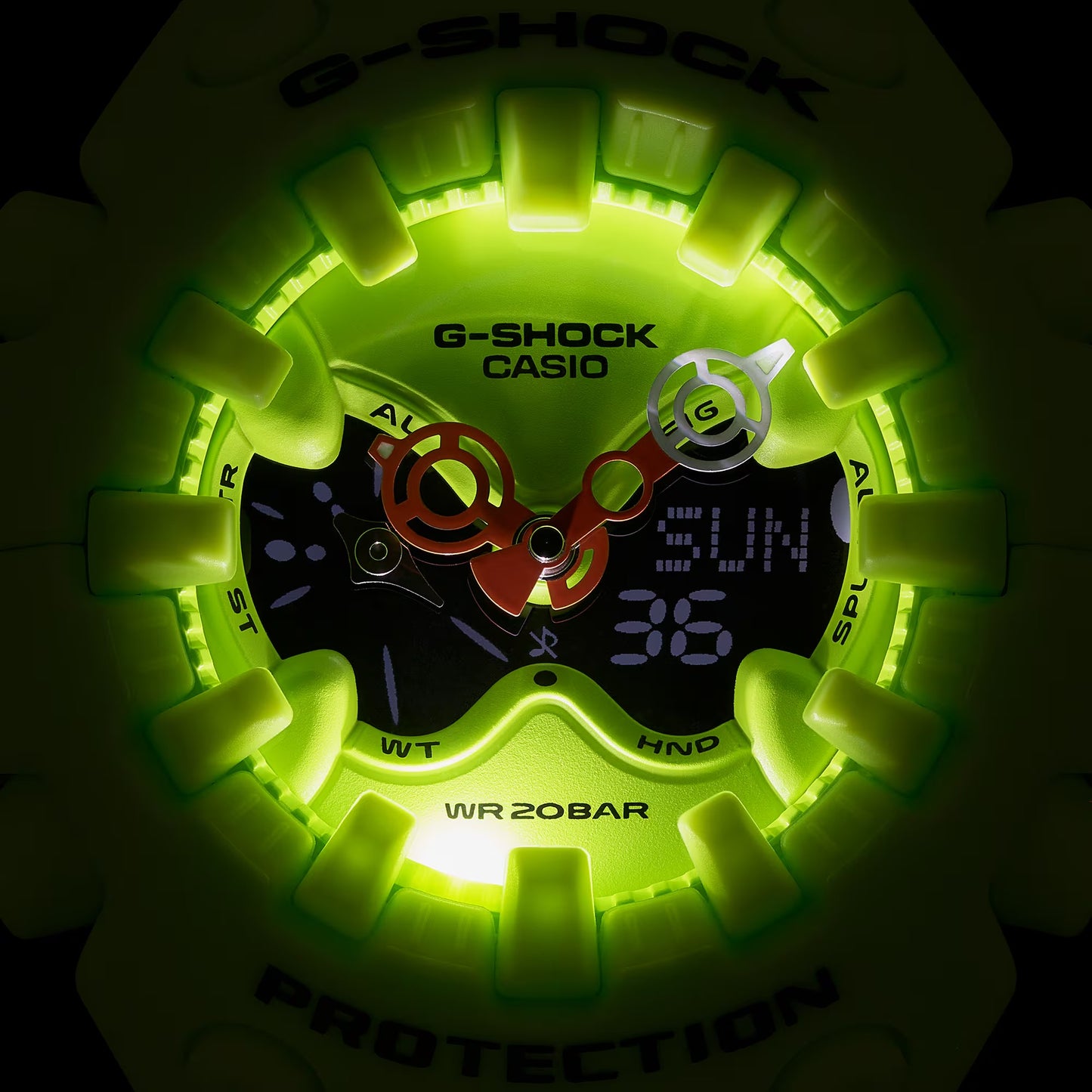 New Casio G-Shock Neon Yellow Resin GAV01-9A Analog-Digital Series
