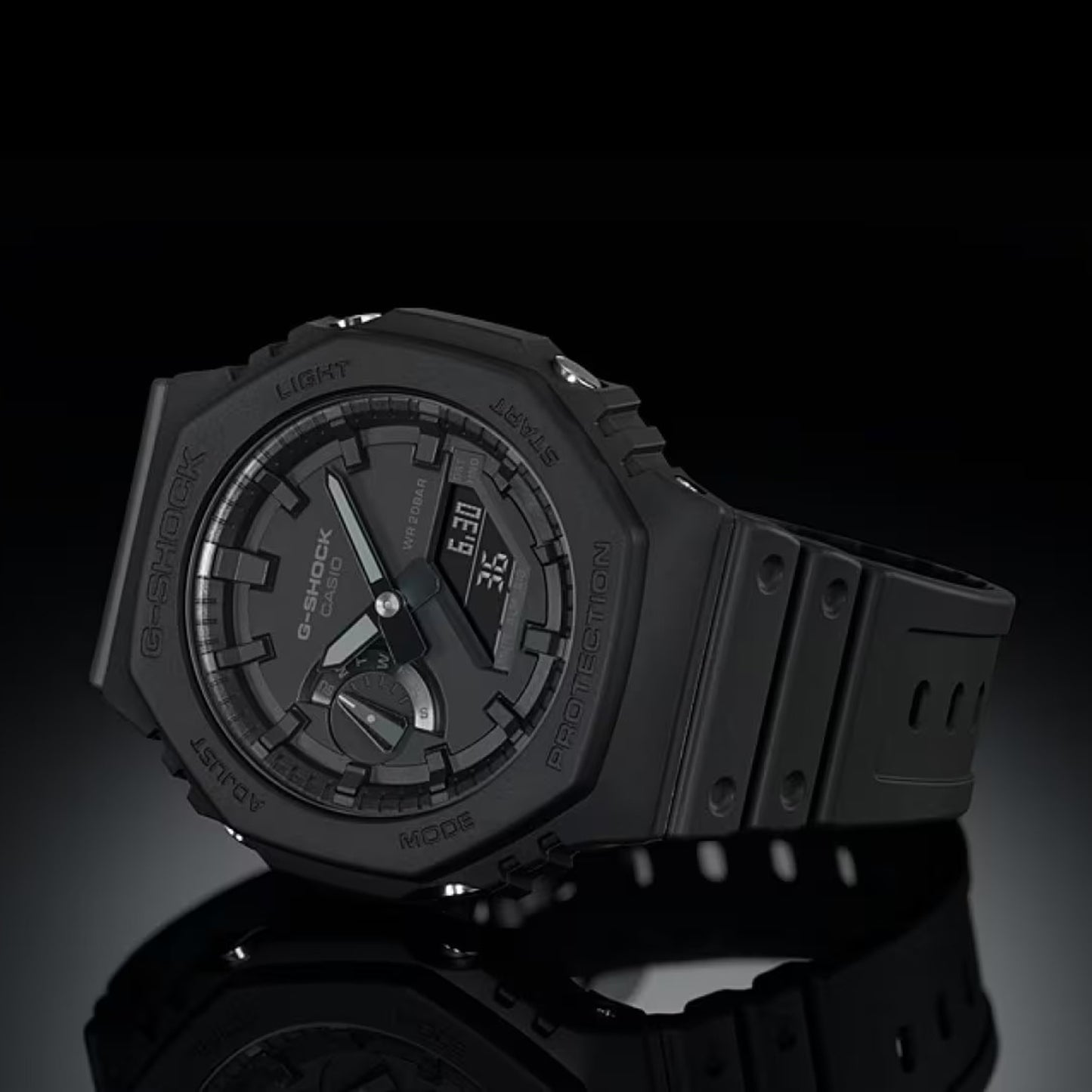 Men's Casio G-Shock Carbon Core Guard Analog-Digital Black Resin Band Watch GA2100-1A1