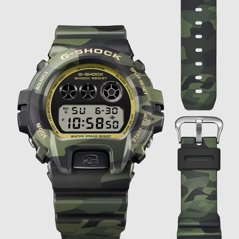 G-Shock DW6900 Bold Camo Ana-Digi Green Gold (DW6900CMG-3)