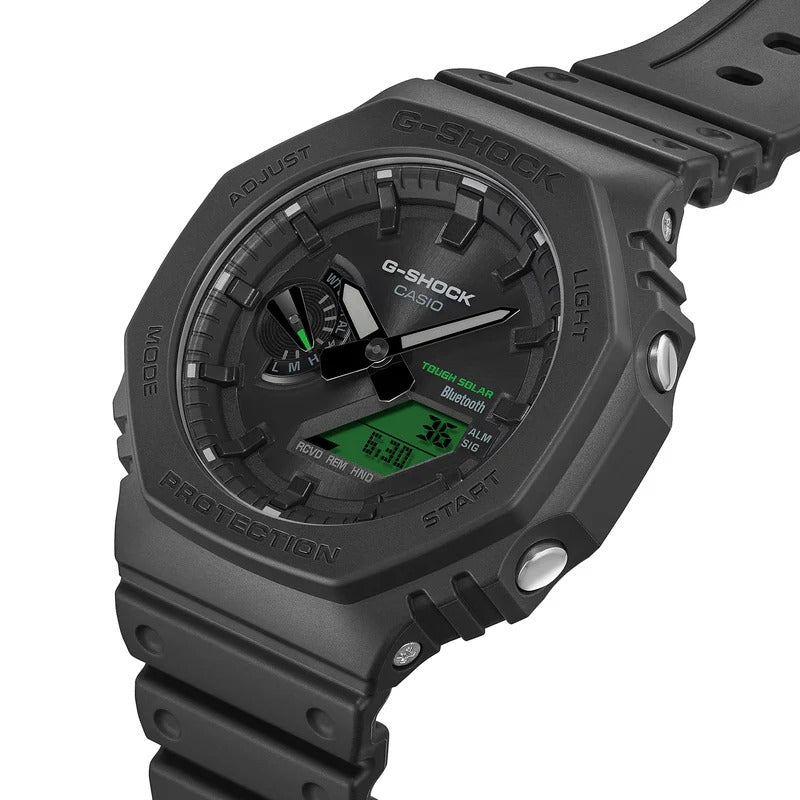 Casio G-Shock Analog-Digital Electro Green and Black Resin Tough Solar Connected Watch - GAB2100BEG-1A