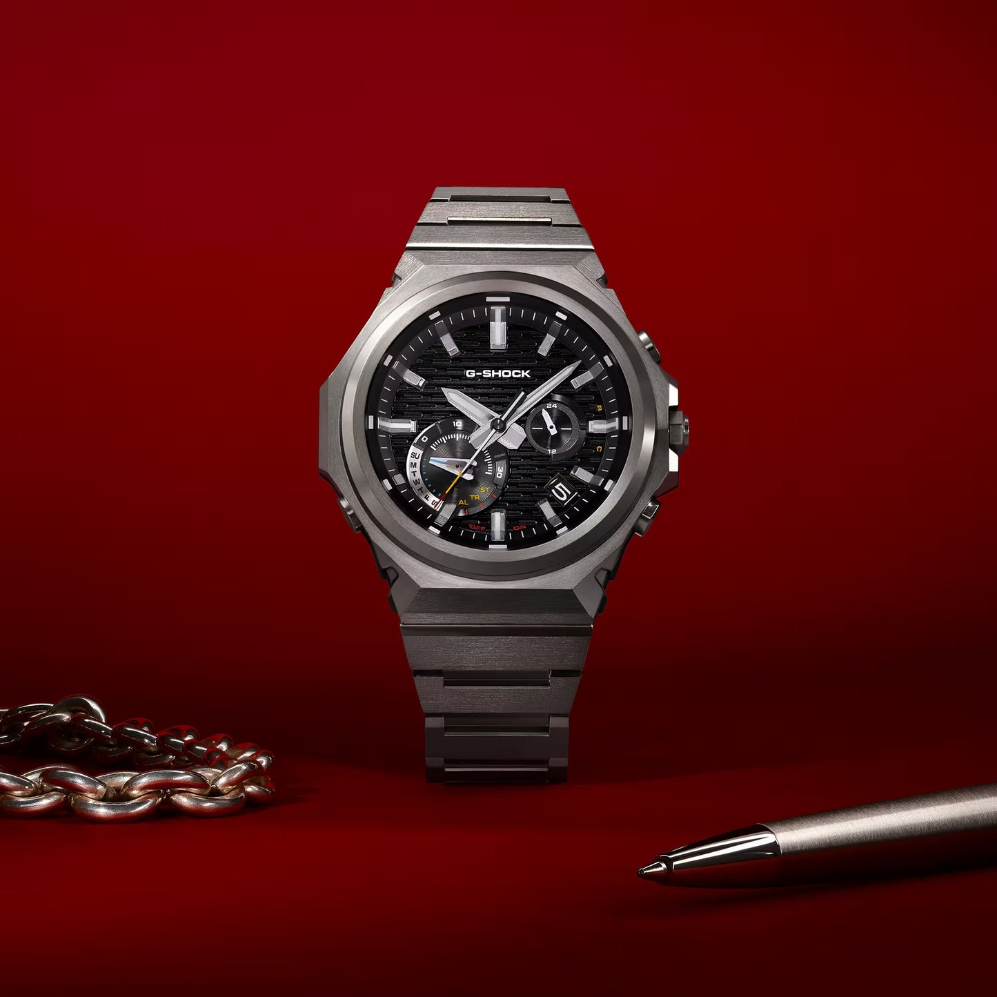Men's Casio G-Shock G-Steel Analog Tough Solar Watch with Black Dial (Model: GSTB1000D-1A)