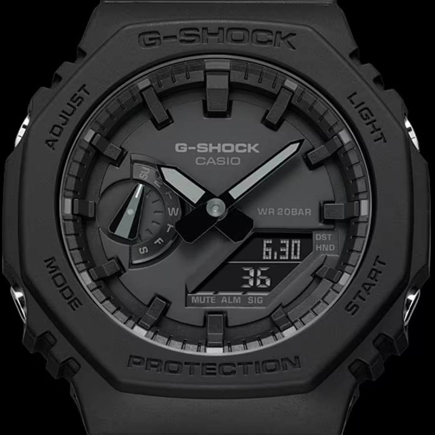 Men's Casio G-Shock Carbon Core Guard Analog-Digital Black Resin Band Watch GA2100-1A1