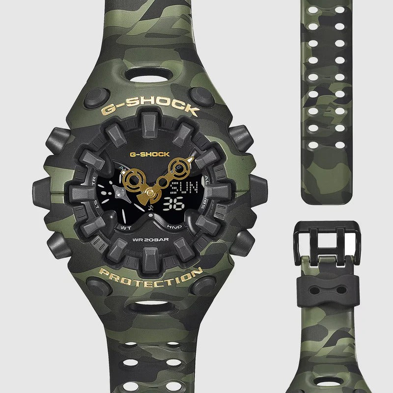 Casio G-Shock Men's Black Camo Resin Watch 58.2mm (GAV01CMG-3A)