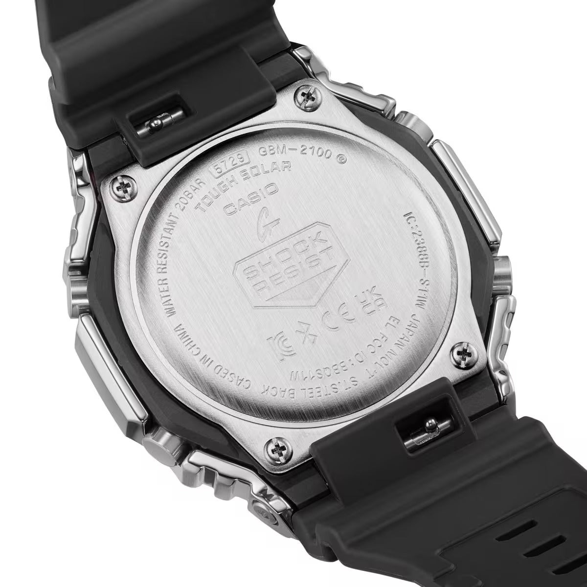 Casio G-Shock G-Steel Solar Connected Green Dial Black Resin Strap Watch - GBM2100A-1A3