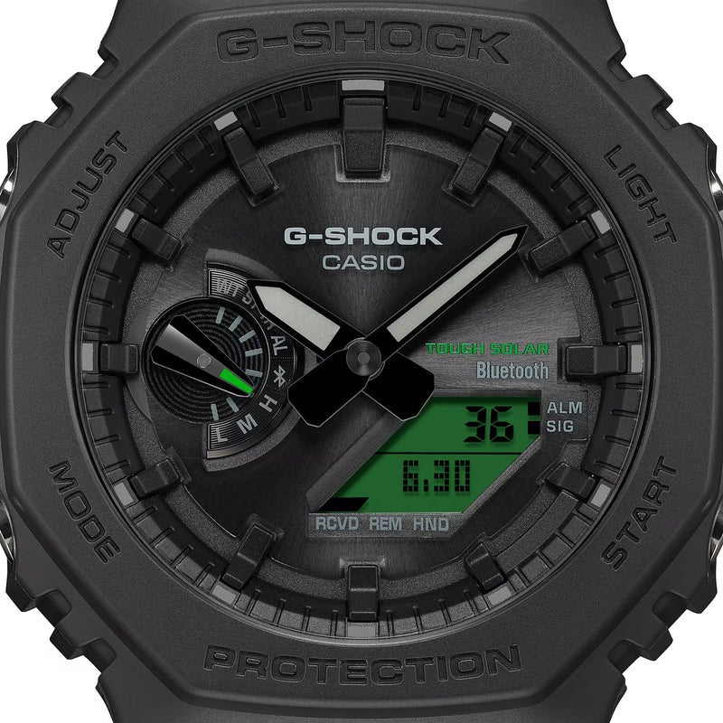 Casio G-Shock Analog-Digital Electro Green and Black Resin Tough Solar Connected Watch - GAB2100BEG-1A