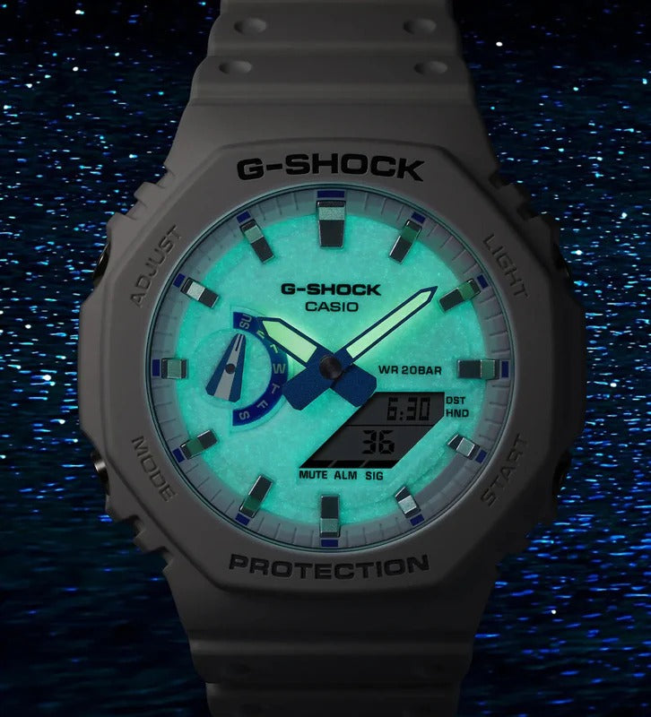New Casio G-Shock Analog-Digital 2100Series Men's White Watch GA2100HDS-7A